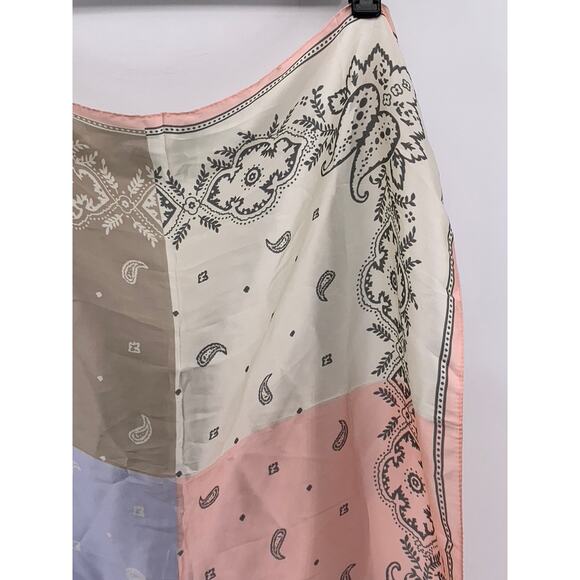 SPARKING FOR LOVE Women's Pink-Tan-White Paisley Printed Scarf - Picture 4 of 7